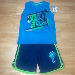 Max & Olivia Kids Boy's Whatever Blue Tank & Short Set Sleepwear Size S Small